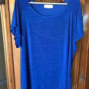 Diana Bell knit blouse shirting shoulder blue XL
